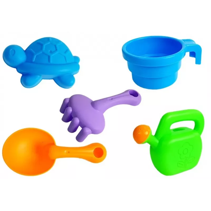 Mesa de areia LEAN TOYS com moldes, pá, ancinho e nuvem - multicolor