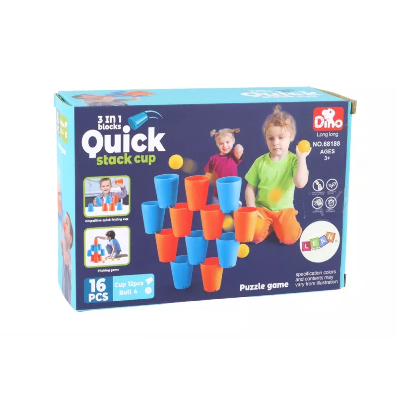 LEAN TOYS Fundo de copo sensorial especialmente concebido para copos de jogo puzzle criativo 3em1 de 16 peças