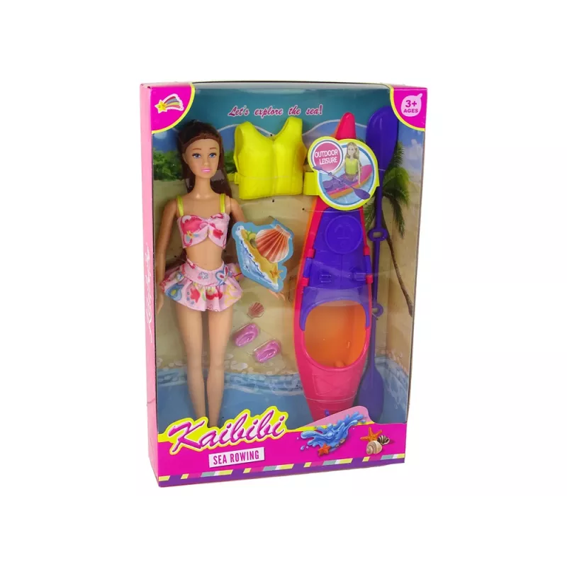 LEAN TOYS Conjunto de acessórios para boneca caiaque rosa