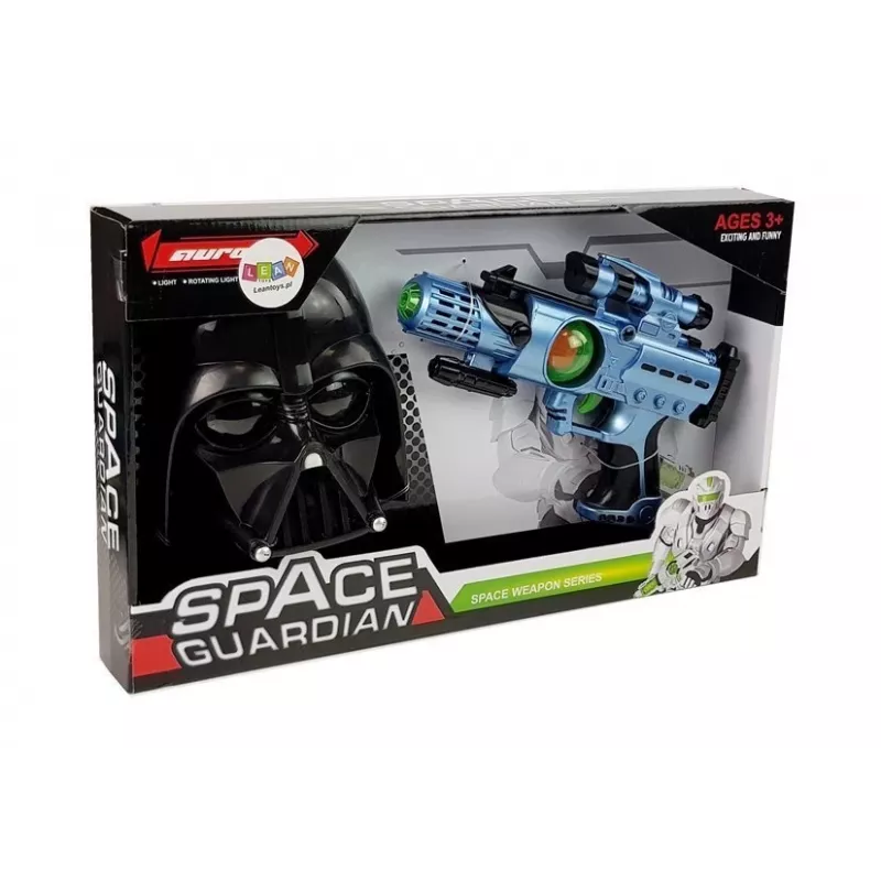 LEAN TOYS Conjunto Pistola Laser Máscara Guerreiro Espacial Luzes Sons