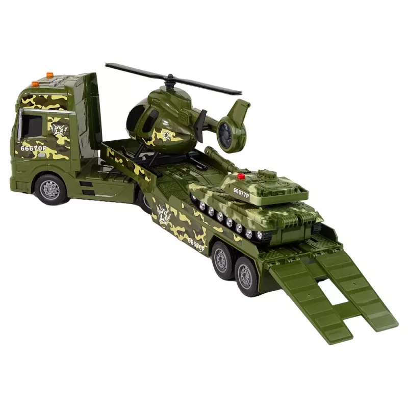 LEAN TOYS Conjunto Tanque Militar Motor de Fricção Helicóptero Camião