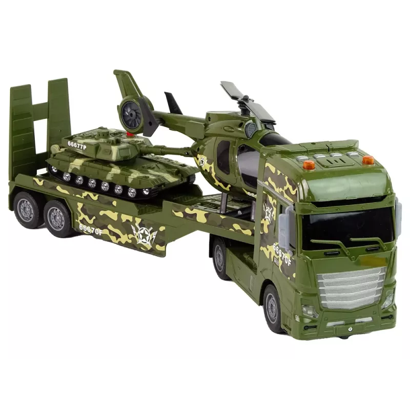 LEAN TOYS Conjunto Tanque Militar Motor de Fricção Helicóptero Camião