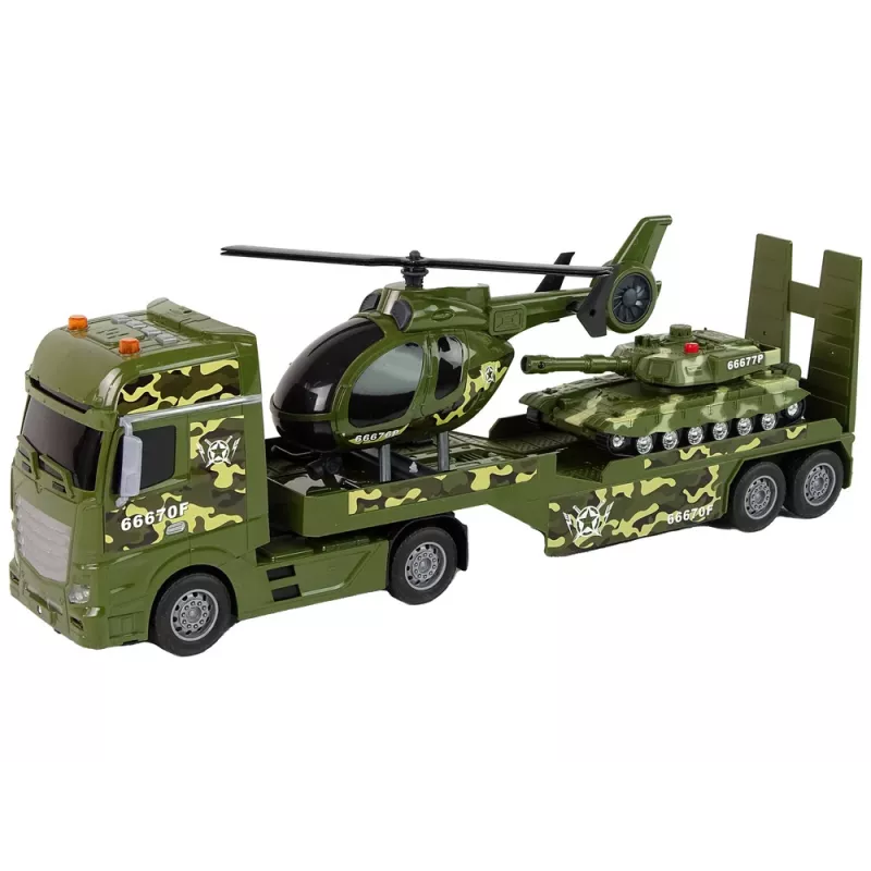 LEAN TOYS Conjunto Tanque Militar Motor de Fricção Helicóptero Camião