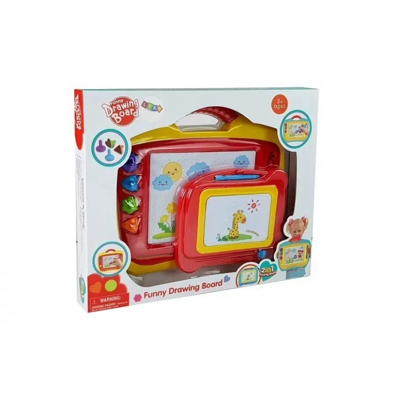 LEAN TOYS Conjunto de 2 Quadros Magnéticos de Desenho com Carimbos - Azul e Amarelo