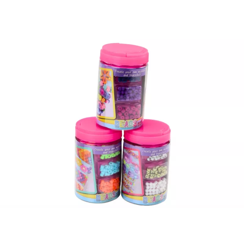 LEAN TOYS Conjunto de contas em frasco para criar bijutaria 3em1