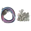 LEAN TOYS Conjunto de pulseiras, colares e contas coloridas para bijutaria