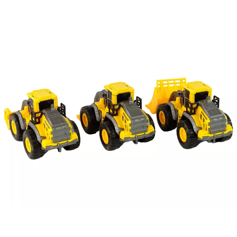 LEAN TOYS Conjunto de Veículos de Construção 3 Modelos Amarelos