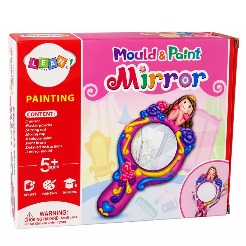 LEAN TOYS Conjunto de Moldes de Espelho de Plástico Criativo Tintas de Gesso