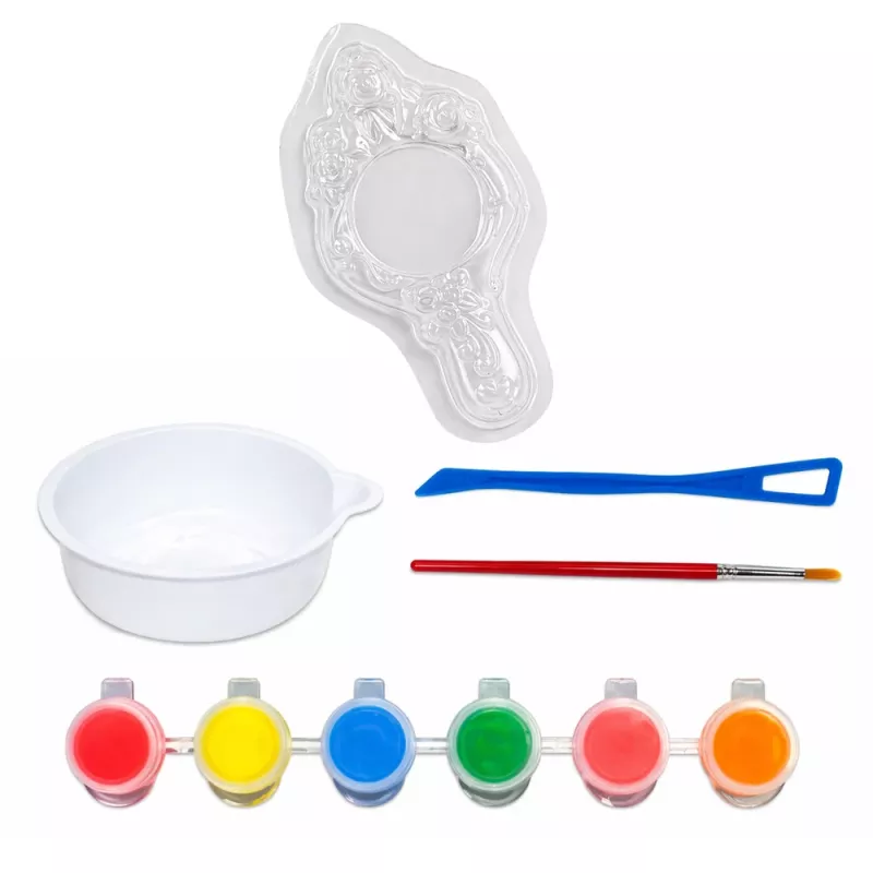 LEAN TOYS Conjunto de Moldes de Espelho de Plástico Criativo Tintas de Gesso