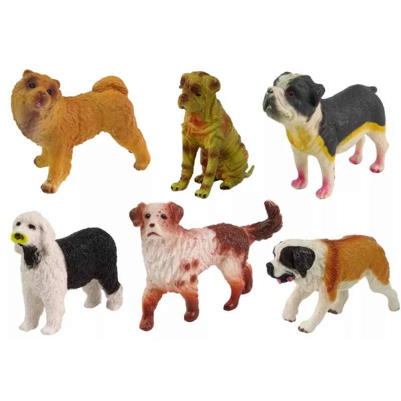 LEAN TOYS Conjunto de Figuras de Cães Raças Caninas 6 Elementos
