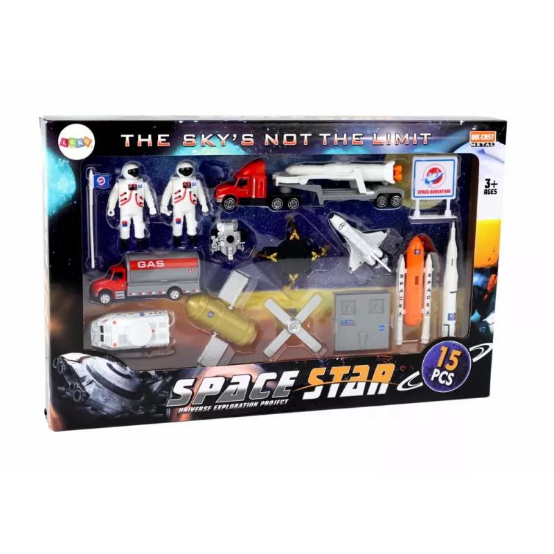 LEAN TOYS Conjunto de figuras Space Truck Rocket 15 peças