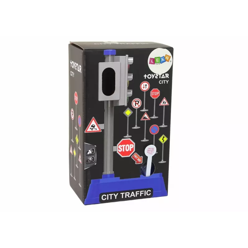 LEAN TOYS Conjunto de Sinais de Trânsito Luzes Sons 23 cm