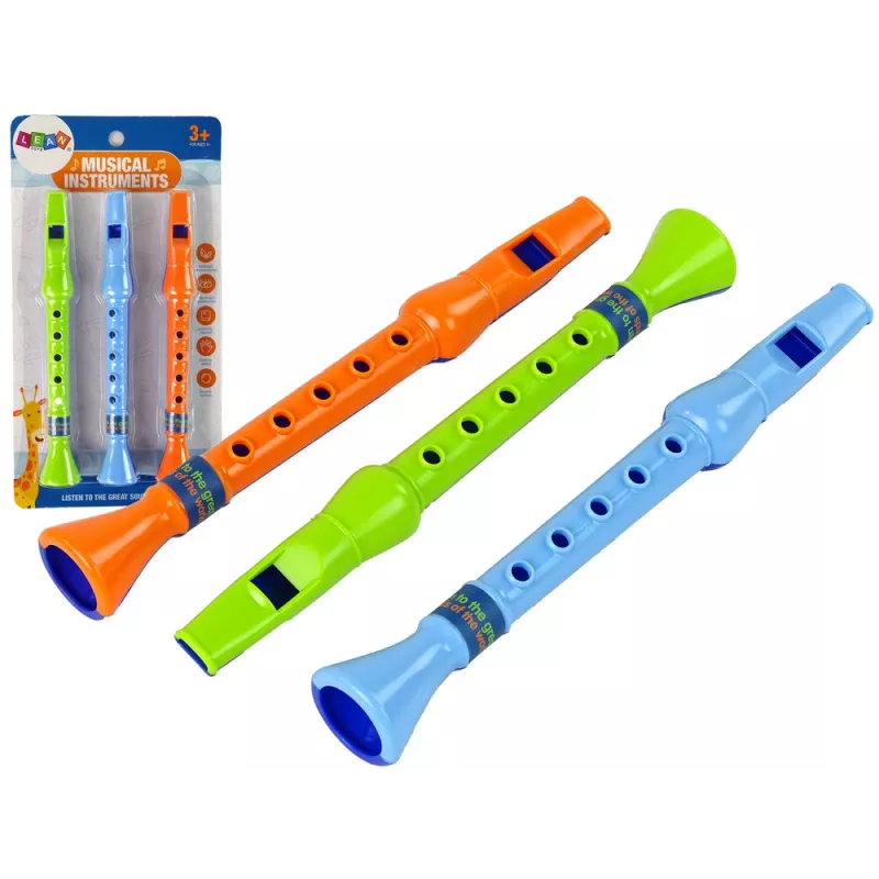LEAN TOYS Conjunto de três flautas para criança animais