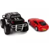 LEAN TOYS Conjunto de veículos camião monstro preto e caravana branca 58 cm