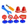 LEAN TOYS Conjunto de veículos Polícia Bombeiros Transportador de automóveis Veículos de aparafusar