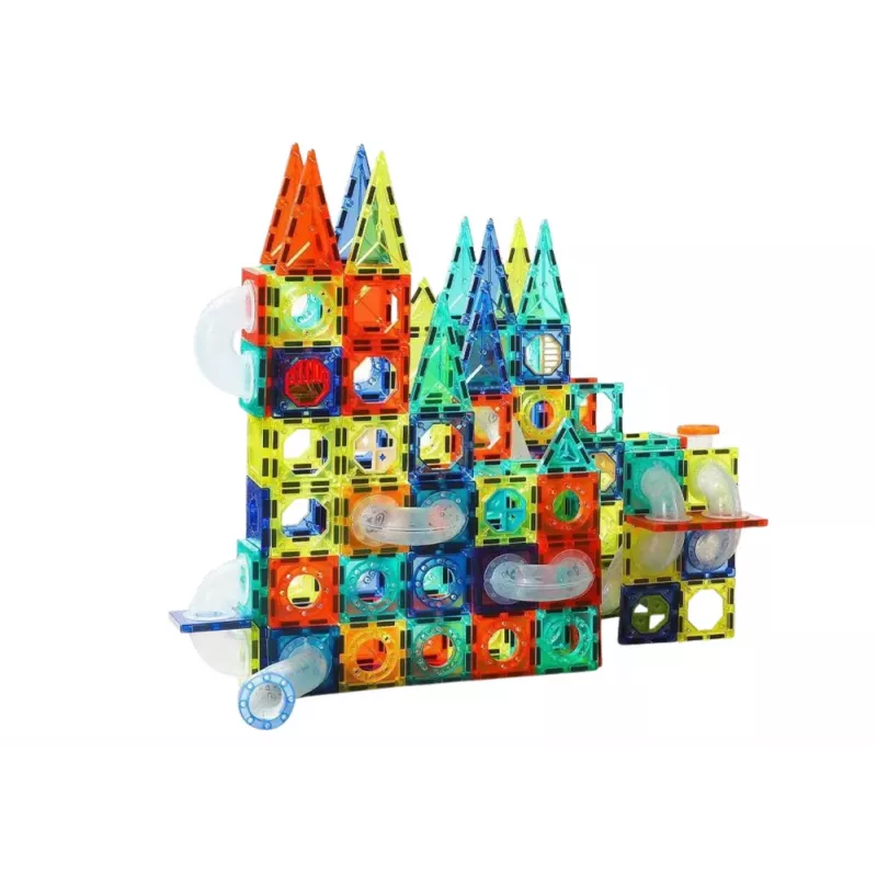 LEAN TOYS Conjunto de pistas para bolas blocos magnéticos 168 peças