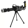 LEAN TOYS Rifle de precisão com suporte, luz, som e vibração – Brinquedo eletrónico preto