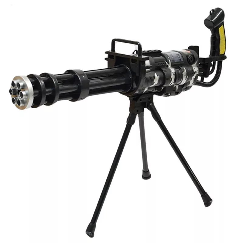 LEAN TOYS Rifle de precisão com suporte, luz, som e vibração – Brinquedo eletrónico preto