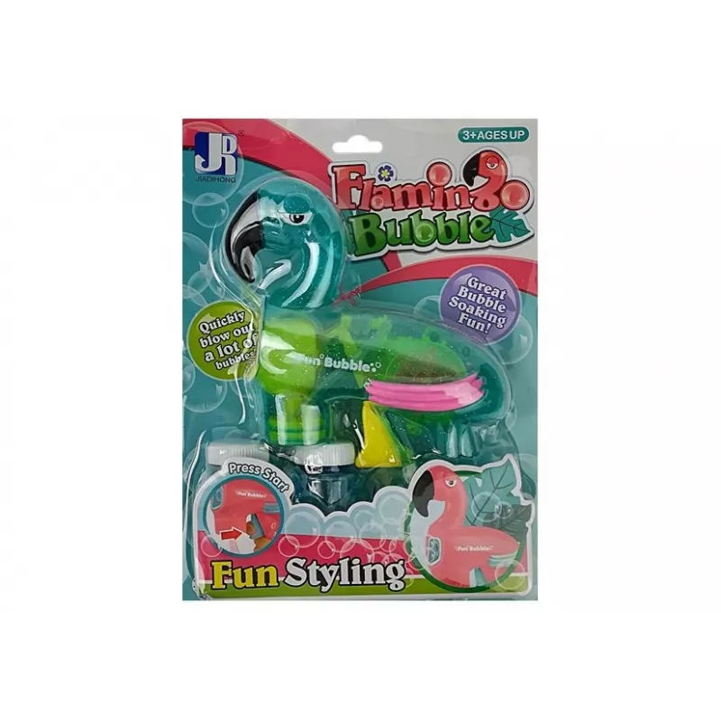 LEAN TOYS Pistola de Bolhas de Sabão Flamingo Azul