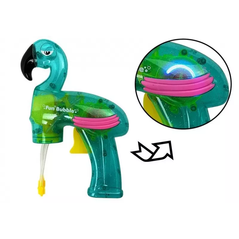 LEAN TOYS Pistola de Bolhas de Sabão Flamingo Azul