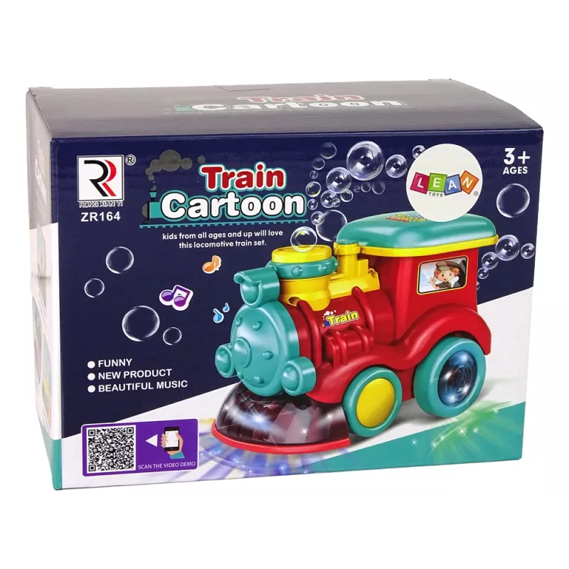 LEAN TOYS locomotiva de bolhas de sabão com luz e som, azul