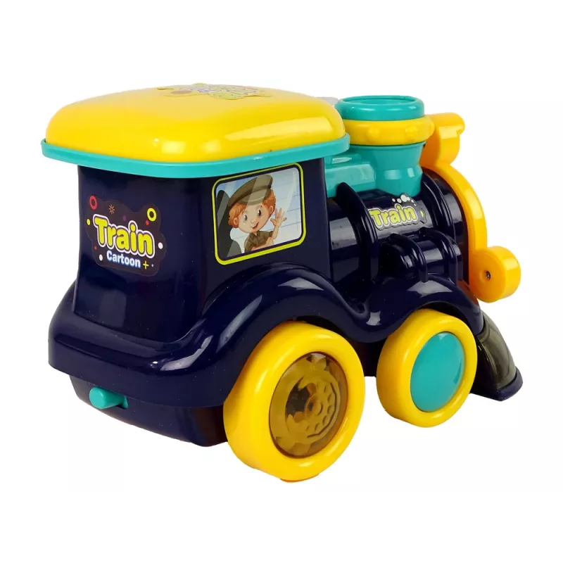 LEAN TOYS locomotiva de bolhas de sabão com luz e som, azul