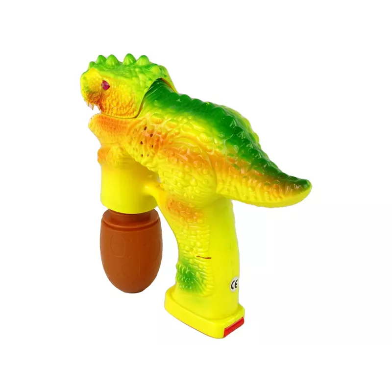LEAN TOYS Pistola de Bolas de Sabão Dinossauro Líquido Ovo Amarelo