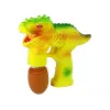 LEAN TOYS Pistola de Bolas de Sabão Dinossauro Líquido Ovo Amarelo