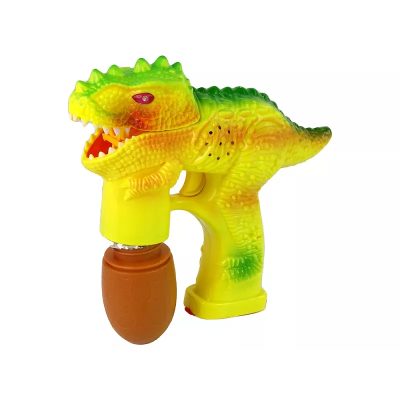 LEAN TOYS Pistola de Bolas de Sabão Dinossauro Líquido Ovo Amarelo