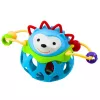 LEAN TOYS Bola de ouriço macia com chocalho – brinquedo sensorial para bebés, azul