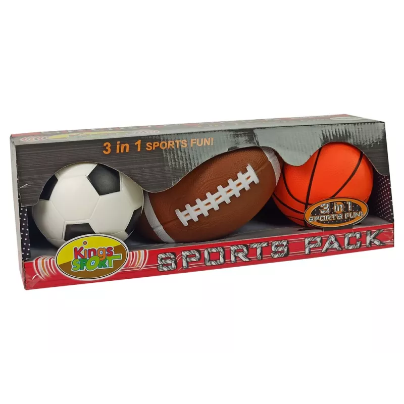 LEAN TOYS Conjunto de bolas de desporto macias 3 em 1 futebol basquetebol