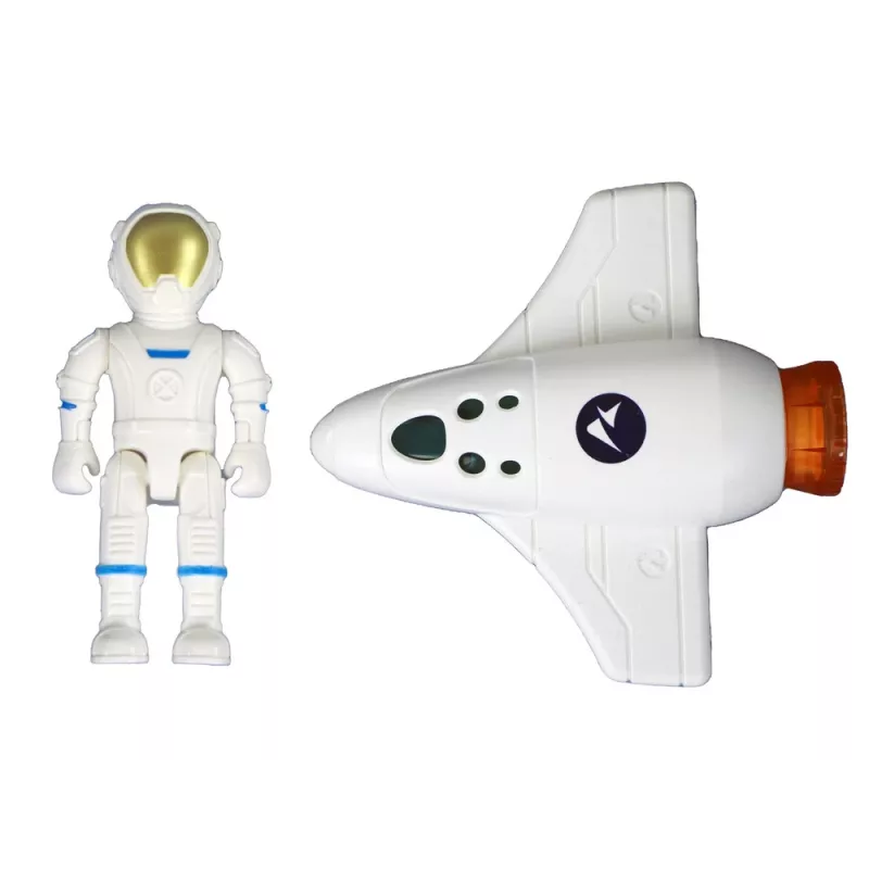 LEAN TOYS conjunto de brincar Space Mission Cosmos 4 elementos – foguetão, astronauta, rover e bandeira (4 peças, a partir de 3 anos)