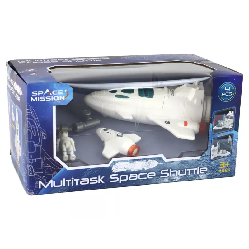 LEAN TOYS conjunto de brincar Space Mission Cosmos 4 elementos – foguetão, astronauta, rover e bandeira (4 peças, a partir de 3 anos)