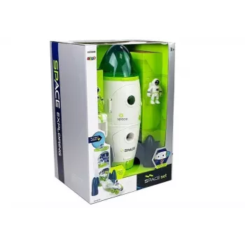 LEAN TOYS Foguetão Espacial Astronauta Cosmos Luz e Som – Foguetão eletrónico a pilhas com figura de astronauta (3x AA)