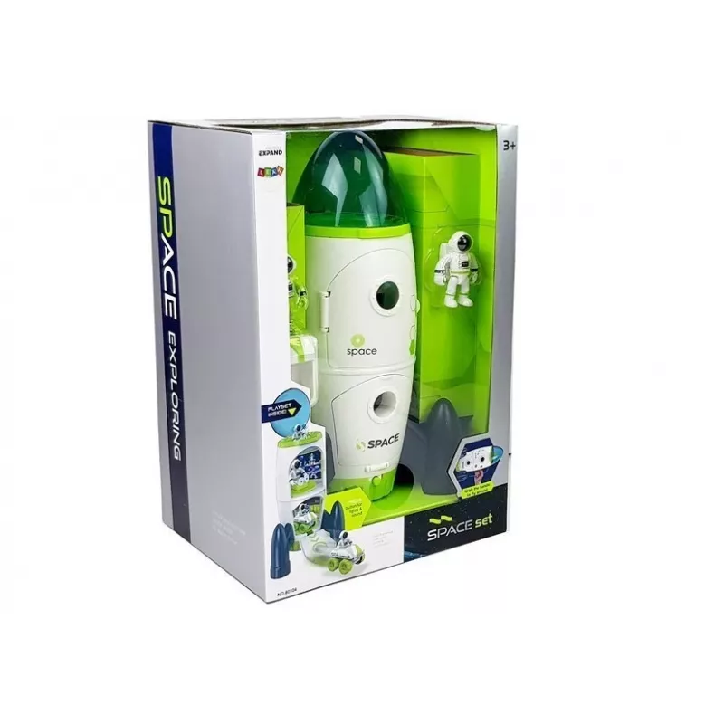 LEAN TOYS Foguetão Espacial Astronauta Cosmos Luz e Som – Foguetão eletrónico a pilhas com figura de astronauta (3x AA)