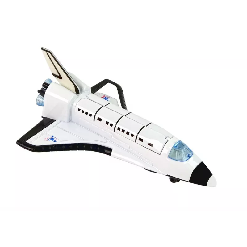 Foguetão espacial LEAN TOYS com nave espacial de metal - pull-back, efeitos de luz e som, conjunto de brinquedo de veículos aéreos e espaciais