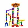 LEAN TOYS Space Track Blocos de construção 153 peças - Conjunto 3D colorido de pista de berlindes com túneis e bolas