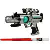 LEAN TOYS Conjunto Guerreiro Espacial Pistola Laser Sabre de Luz Algemas Lançador de Discos