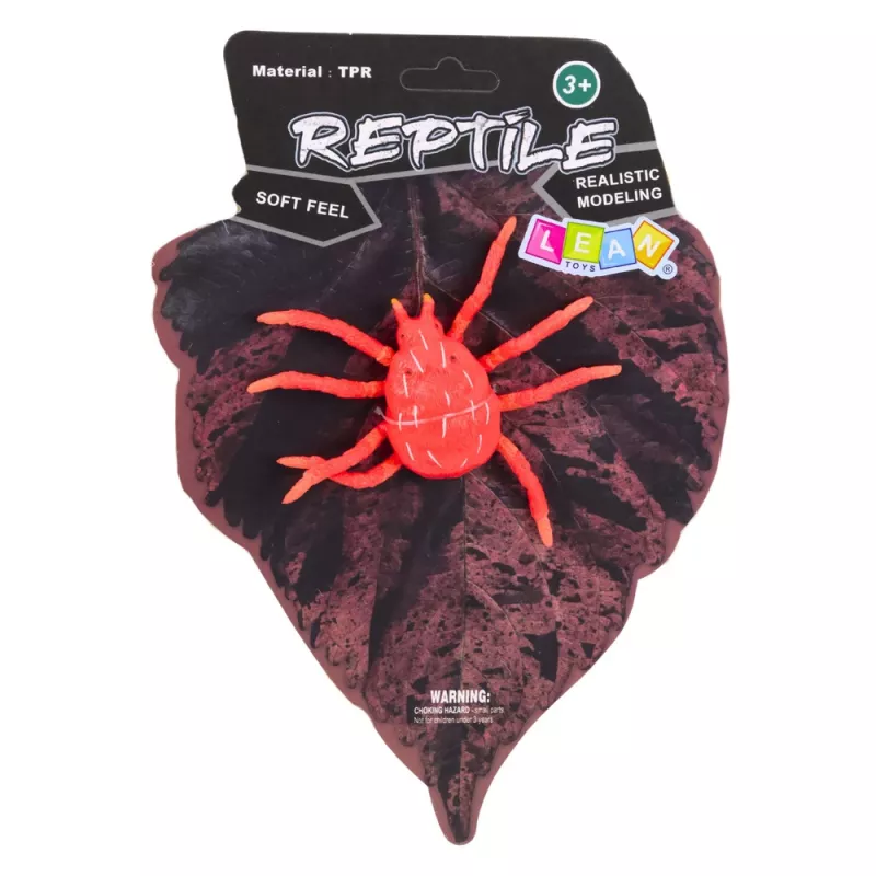LEAN TOYS Spider Red Figura de borracha esticável realista 12 cm