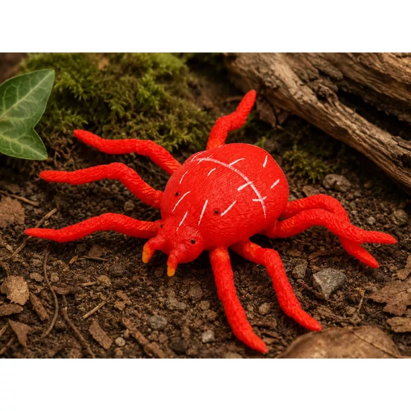 LEAN TOYS Spider Red Figura de borracha esticável realista 12 cm