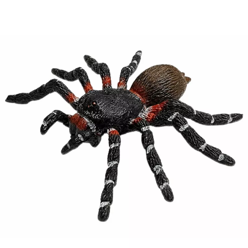 LEAN TOYS Spider Tarantula Figura de borracha esticável realista preta 10 cm