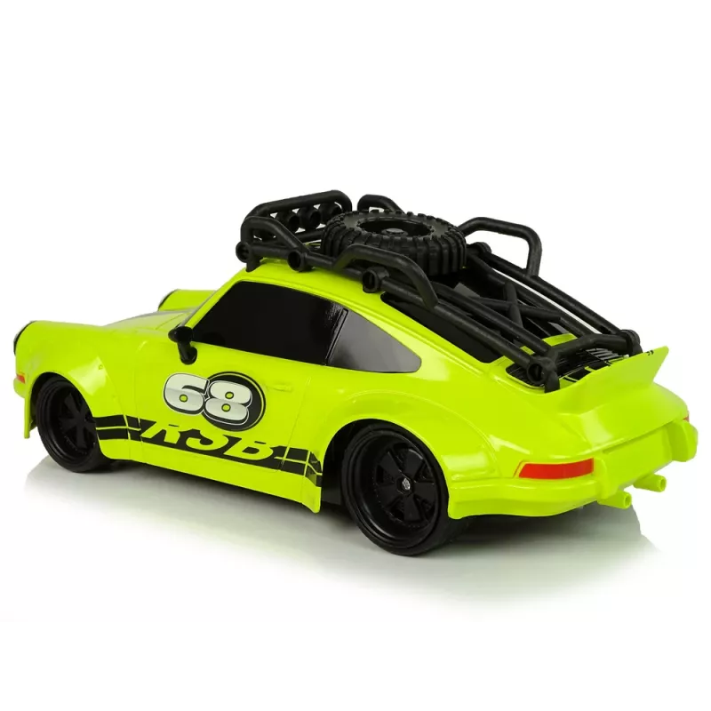 LEAN TOYS Carro desportivo 1:18 verde roda sobresselente piloto