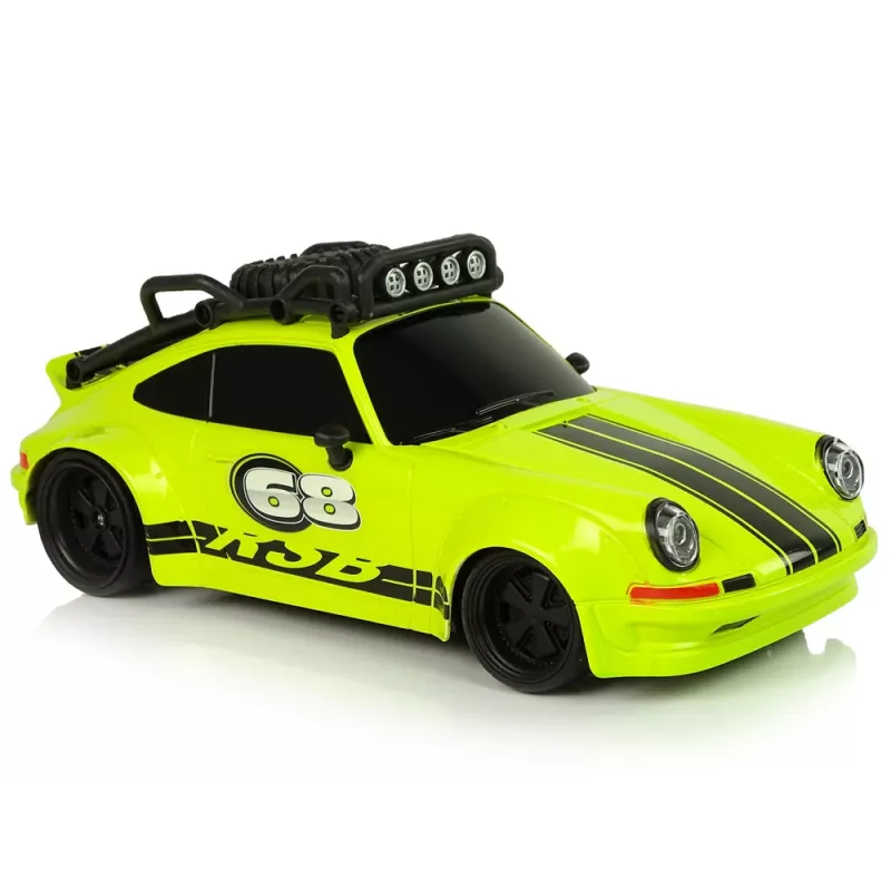 LEAN TOYS Carro desportivo 1:18 verde roda sobresselente piloto