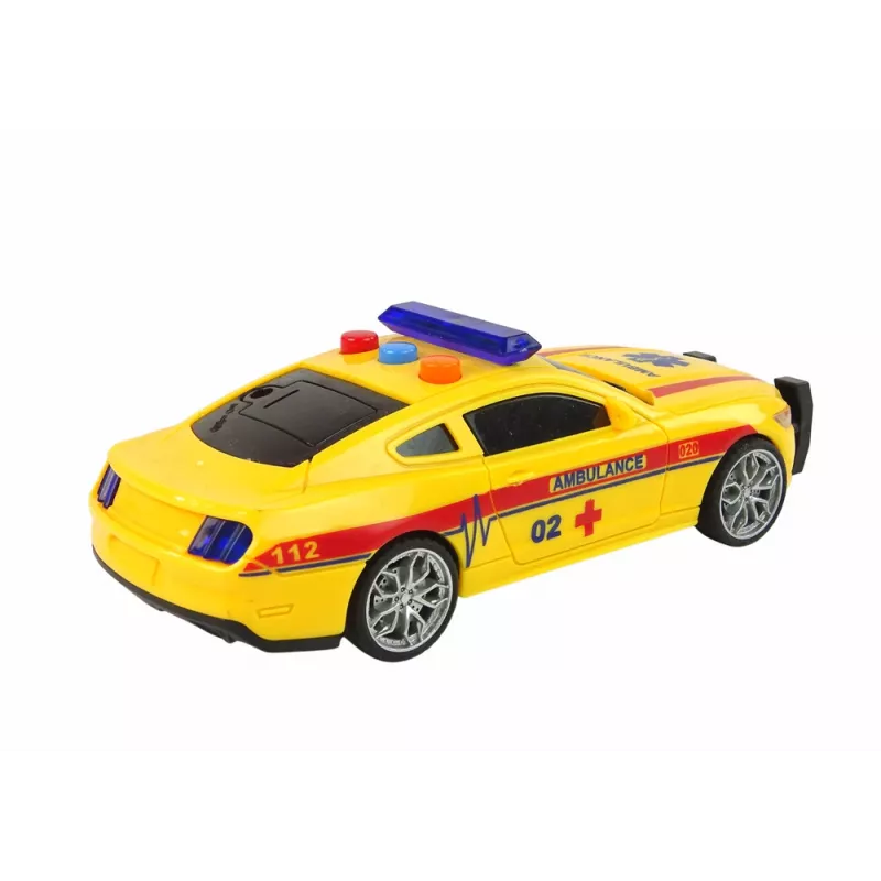 LEAN TOYS Carro desportivo ambulância com luzes e som amarelo