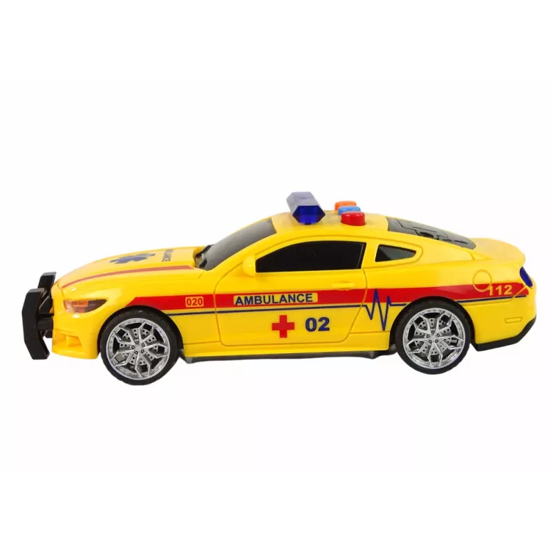 LEAN TOYS Carro desportivo ambulância com luzes e som amarelo