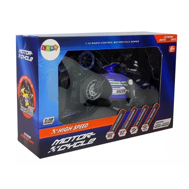 Mota desportiva radiocomandada LEAN TOYS 2.4G Racer alcance 35m azul
