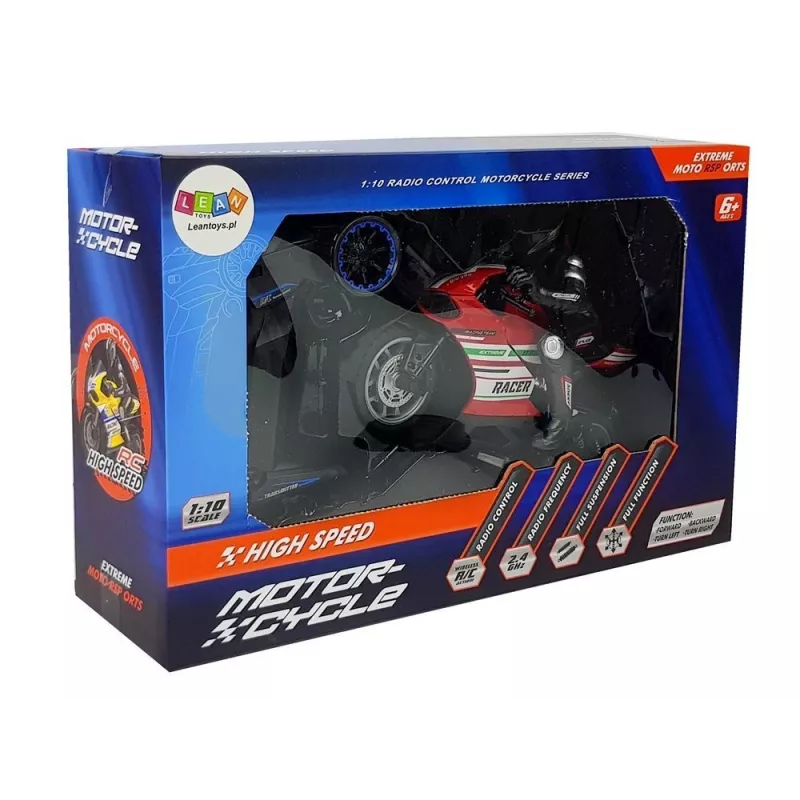 Mota desportiva radiocomandada LEAN TOYS 2.4G Racer alcance 35m vermelha