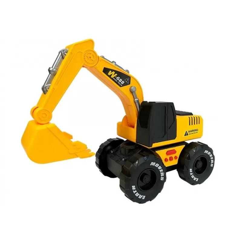 LEAN TOYS Escavadora com tração por mola, sons e luzes