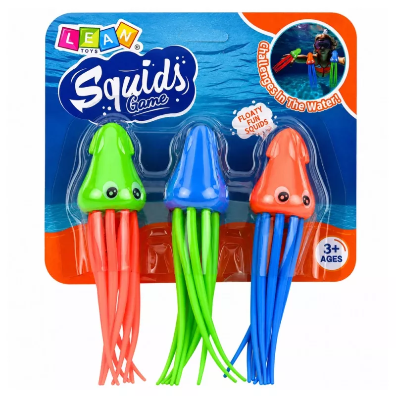Brinquedo de mergulho lula água-viva para criança piscina banho conjunto de 3