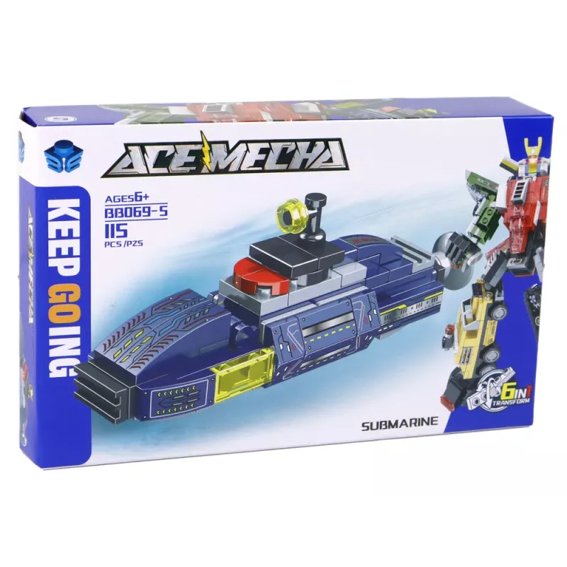 Blocos de construção submarino LEAN TOYS 115 peças autocolantes de construção